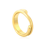 Gold - Plated Stainless Steel Double - Band Open Ring