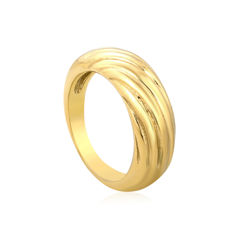 Gold - Plated Stainless Steel Twisted - Ribbon Ring