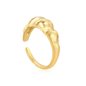 Gold Wave - Patterned Open Ring