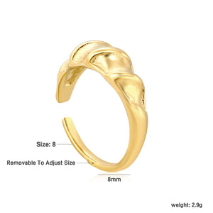 Gold Wave - Patterned Open Ring