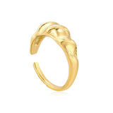 Gold Wave - Patterned Open Ring