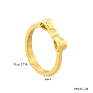 Gold Bow - Shaped Minimalist Ring