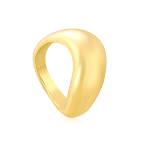 Gold Asymmetric Dome - Shaped Ring
