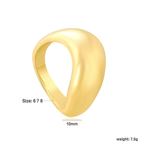 Gold Asymmetric Dome - Shaped Ring