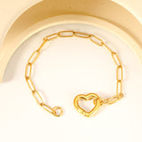 Wire 3*17*16mm Peach Heart Clasp Accessory 18+3cm+6mm Round Plaque Bracelet Golden