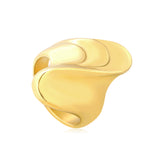 Gold - Plated Stainless Steel Asymmetric Wave Ring