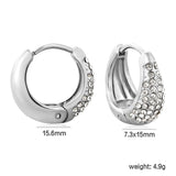 15.6*15mm ear hook + white/dark purple/royal blue/emerald diamond steel color/gold color