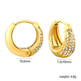 15.6*15mm ear hook + white/dark purple/royal blue/emerald diamond steel color/gold color