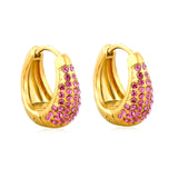 15.6*15mm ear hook + white/dark purple/royal blue/emerald diamond steel color/gold color