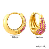 15.6*15mm ear hook + white/dark purple/royal blue/emerald diamond steel color/gold color