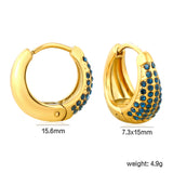 15.6*15mm ear hook + white/dark purple/royal blue/emerald diamond steel color/gold color