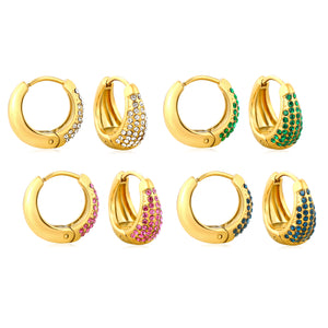15.6*15mm ear hook + white/dark purple/royal blue/emerald diamond steel color/gold color