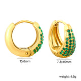 15.6*15mm ear hook + white/dark purple/royal blue/emerald diamond steel color/gold color