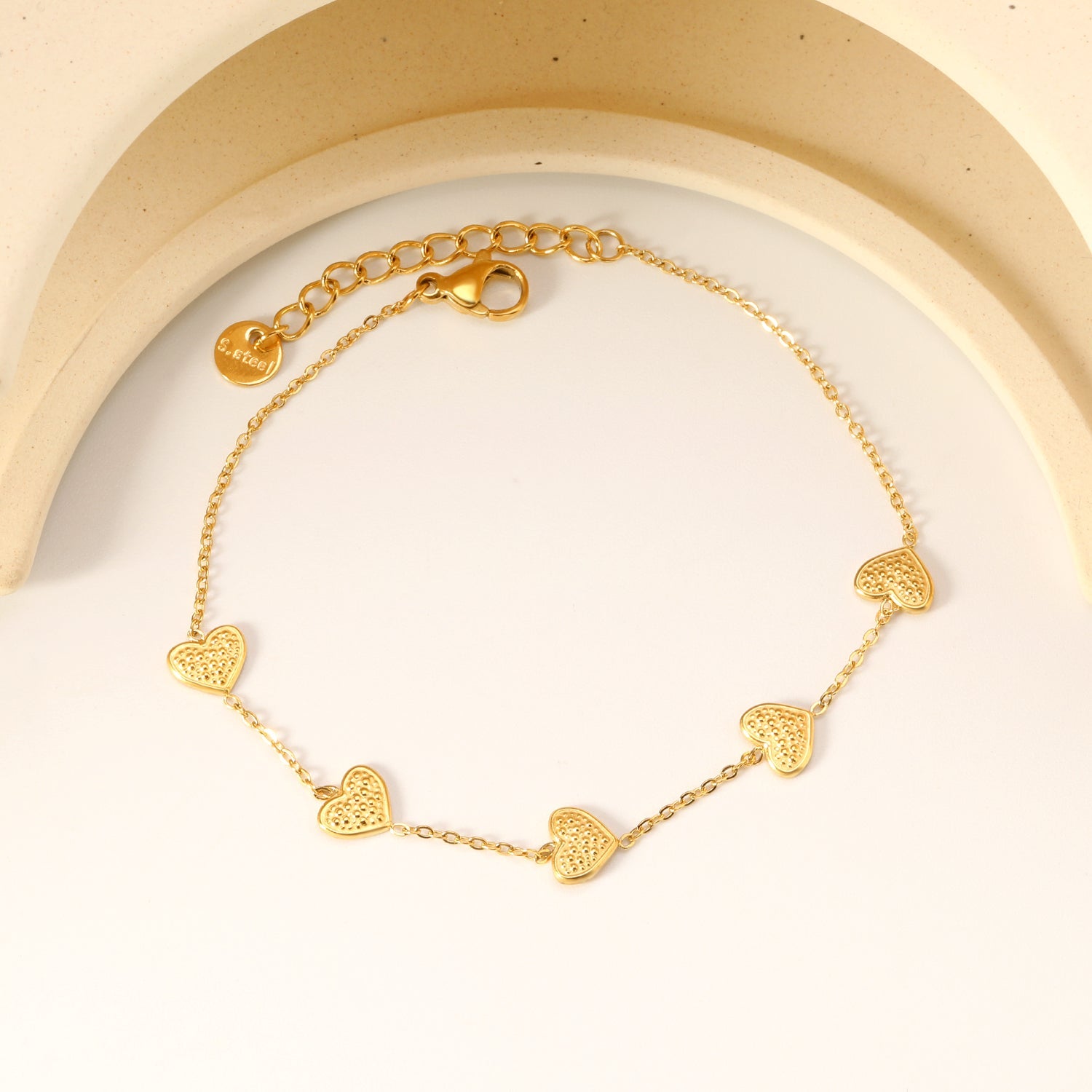 6.3*5.5mm heart-shaped black/purple/red/pink/dark blue oil-dripping accessories 0.3 cross chain *18+3cm+6mm round sign bracelet gold color asonjewelry