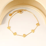 6.3*5.5mm heart-shaped black/purple/red/pink/dark blue oil-dripping accessories 0.3 cross chain *18+3cm+6mm round sign bracelet gold color