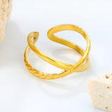 7.9mm High-Profile Golden Open Ring ¨C 7.9mm Elevated Wide Band, Adjustable & Eye-Catching for Statement Style