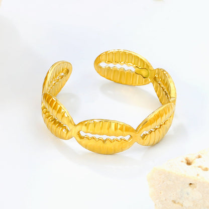 6.4mm Bold Golden Open Ring ¨C Wide Adjustable Band, 6.4mm Height, Stylish for Western & Casual Looks asonjewelry