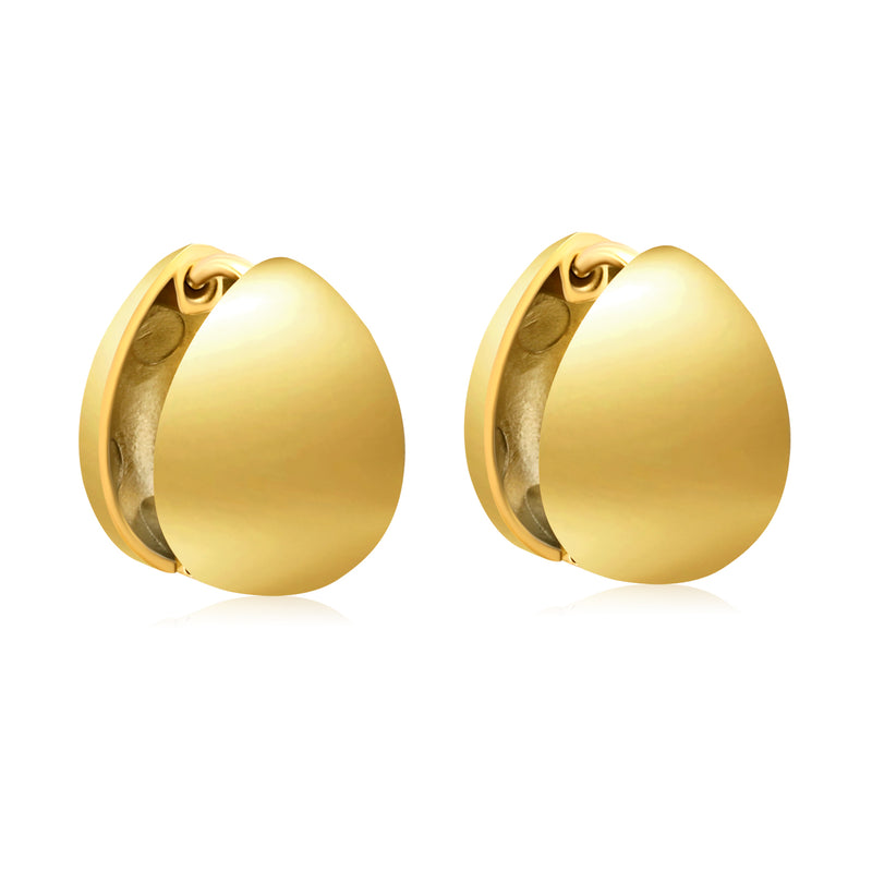 11.4x14.5mm earring hook + polished teardrop, gold