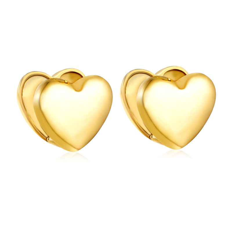 16x13.5mm earring hook + polished heart, gold