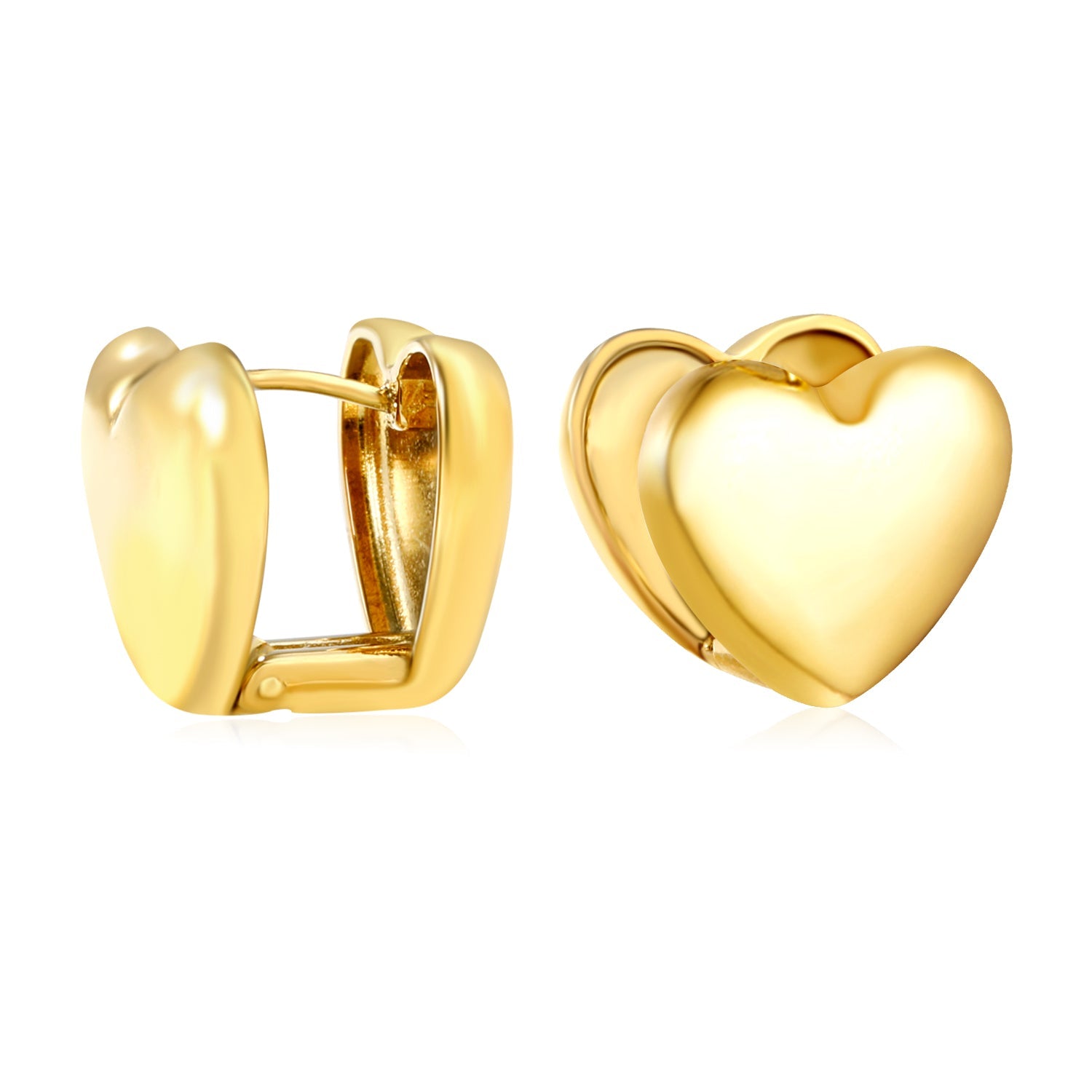 16x13.5mm earring hook + polished heart, gold asonjewelry