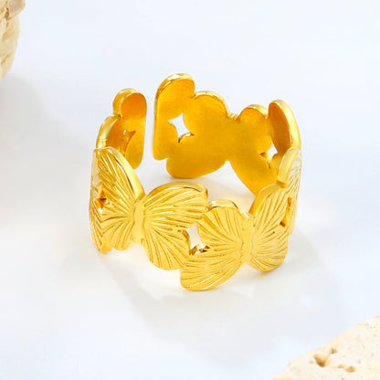 18K Gold - Plated Butterfly - Hollowed - out Ring asonjewelry