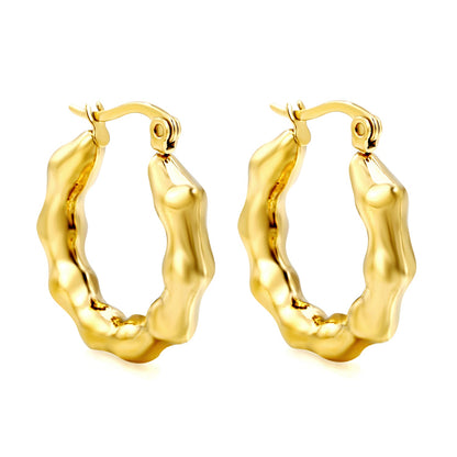 Hollow opening rounded cabochon earring clasp 24.7mm gold color asonjewelry