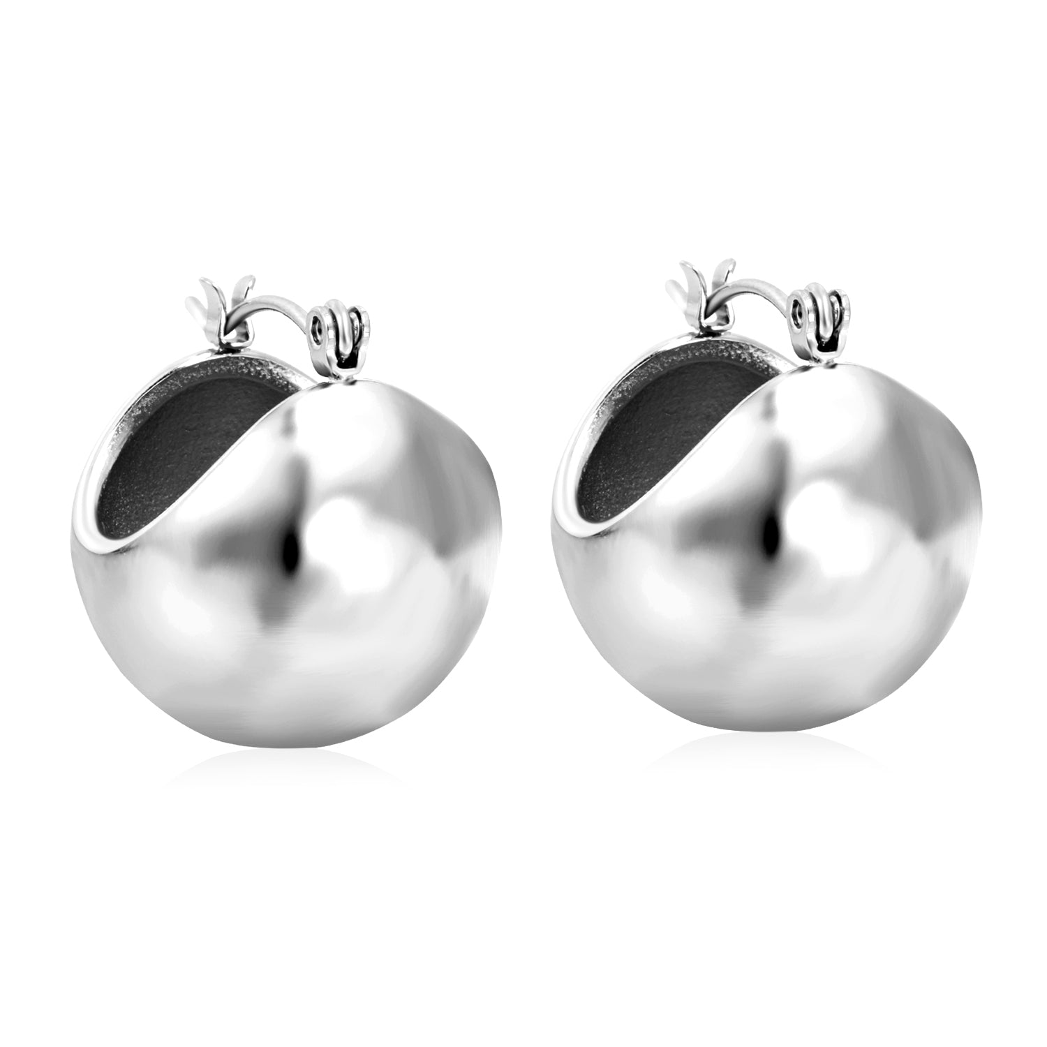 19.5mm Half Round Ball Hollow Out Ear Clip Steel/Golden asonjewelry