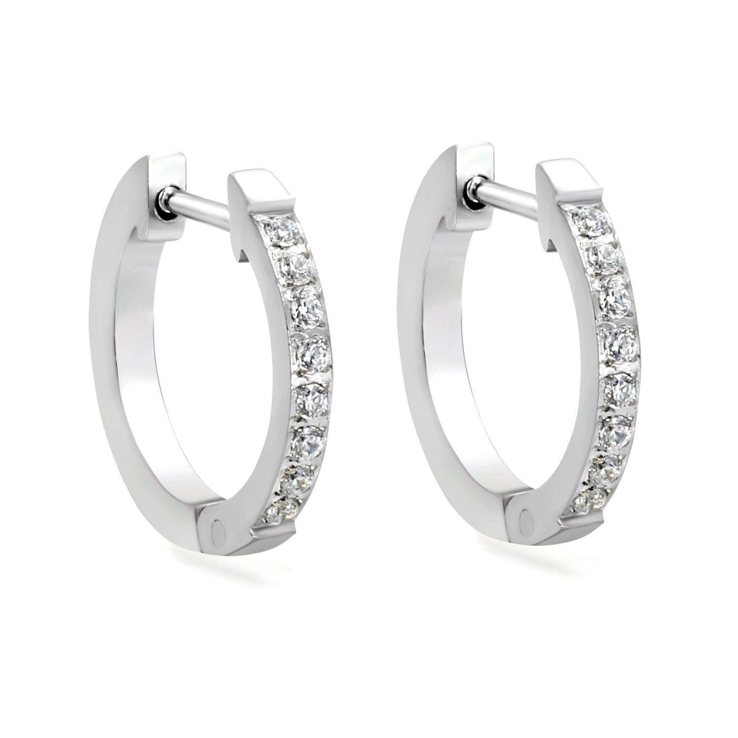 Round with white zirconium/green zirconium ear clips 1.8*15*16mm steel color/golden color asonjewelry