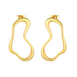 28x48mm twisted geometric lines ear studs, gold