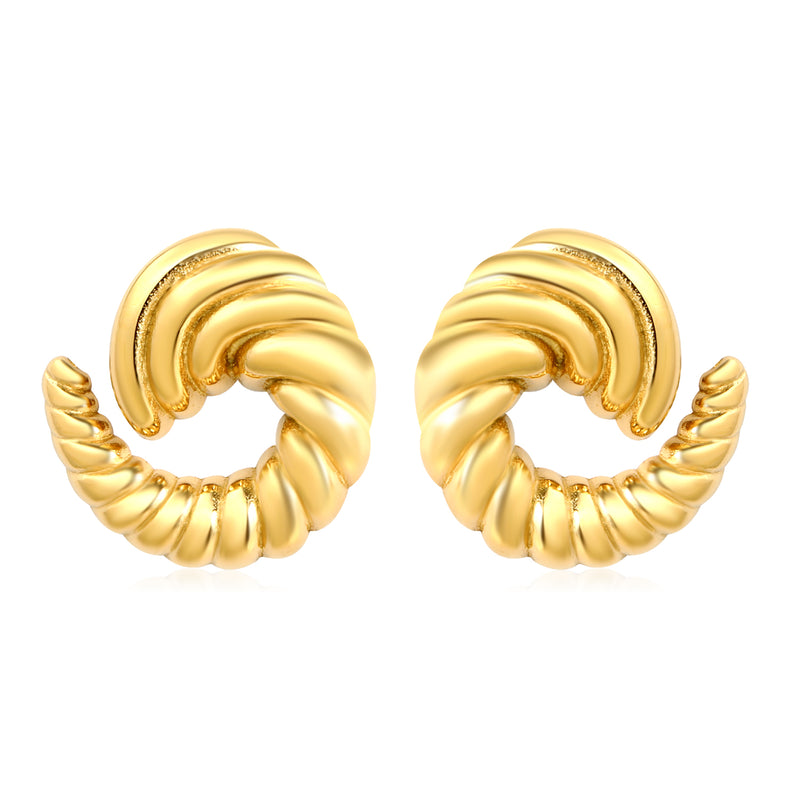 21x22mm spiral horn-shaped earring, gold