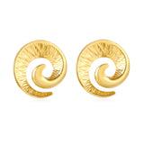 30x32mm spiral sheep horn earring, gold