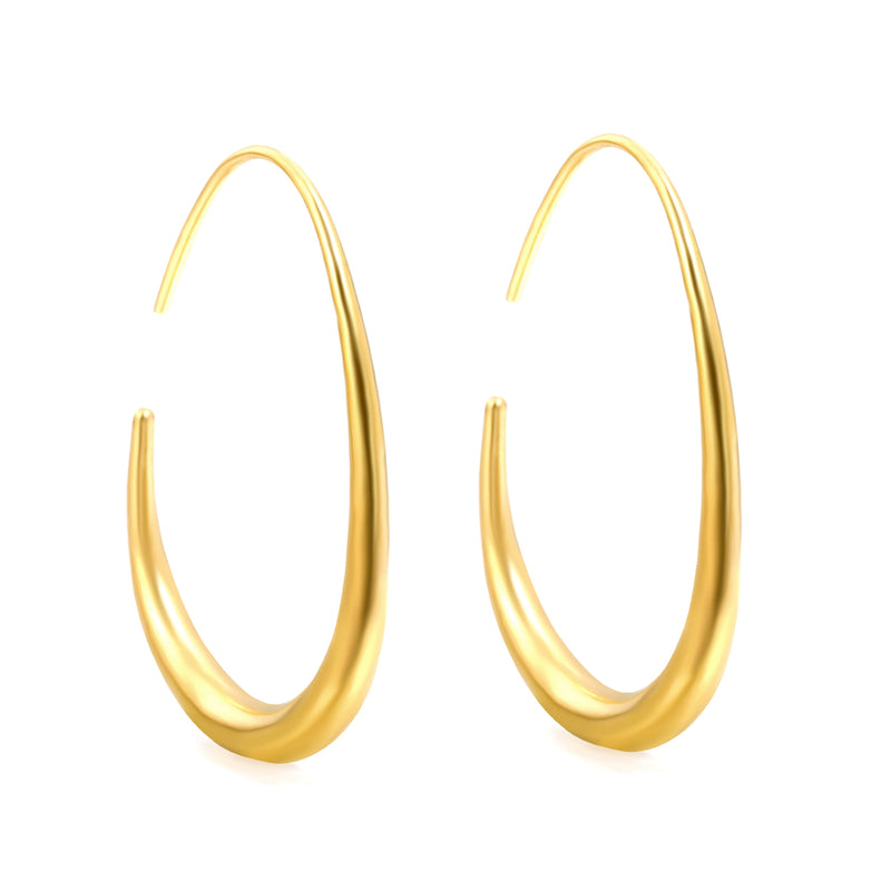 29*39.2mm Egg-Shaped Hoop Earrings Gold Drip Rose Red Drip Light Blue