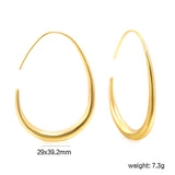 29*39.2mm Egg-Shaped Hoop Earrings Gold Drip Rose Red Drip Light Blue
