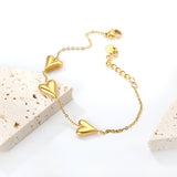 9.7*11mm Heart Fitting 0.35Cross Chain*18+3cm+6mm Round Plaque Bracelet Golden