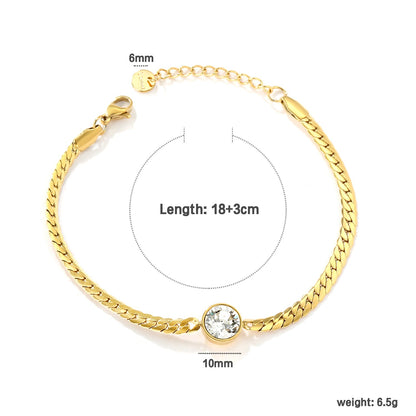 10mm Swarovski white diamonds, 4.2mm encrypted Cuban chain, 18+3cm+6mm round pendant, bracelet, gold asonjewelry