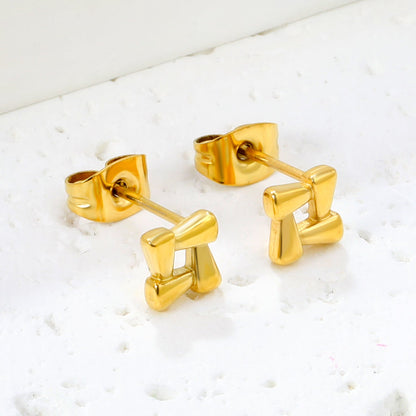 7.8 x 7.8 mm openwork square stud earrings, gold/steel color asonjewelry