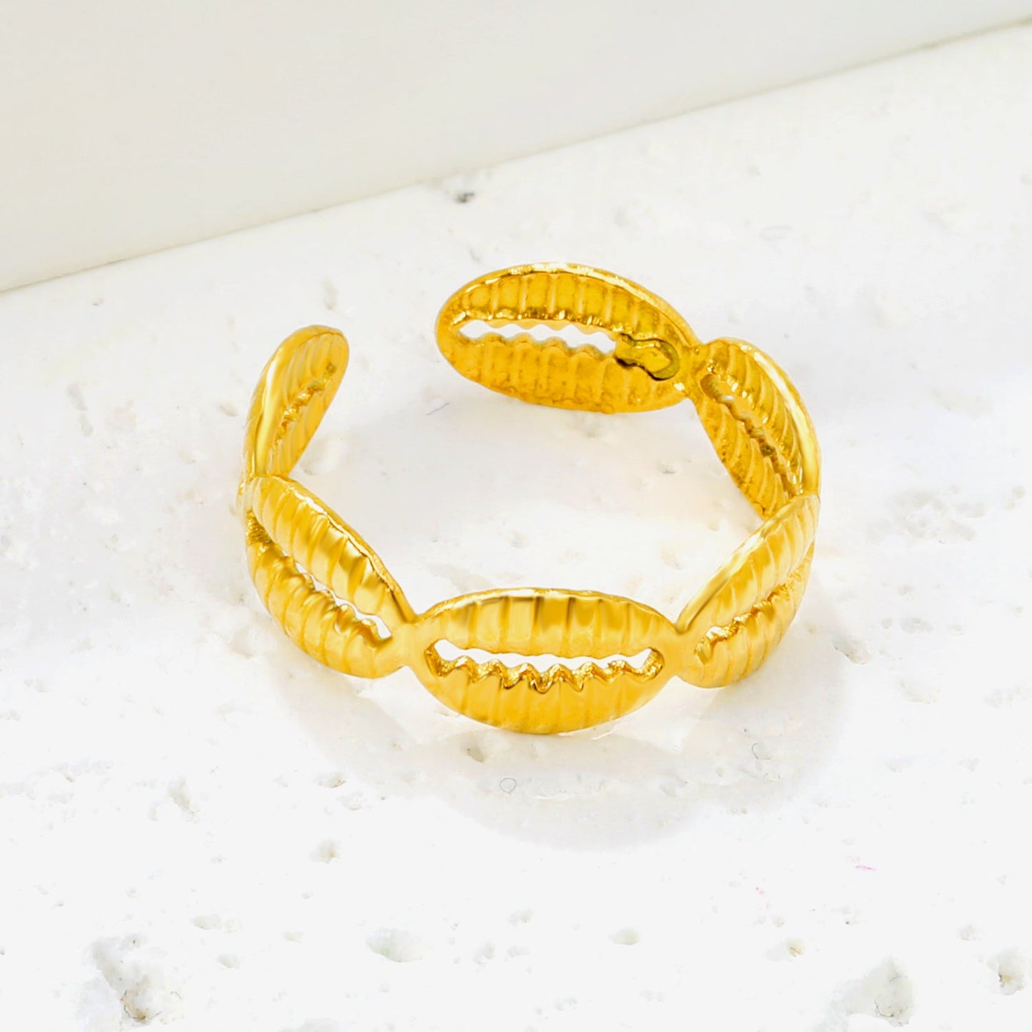 6.4mm Bold Golden Open Ring ¨C Wide Adjustable Band, 6.4mm Height, Stylish for Western & Casual Looks asonjewelry