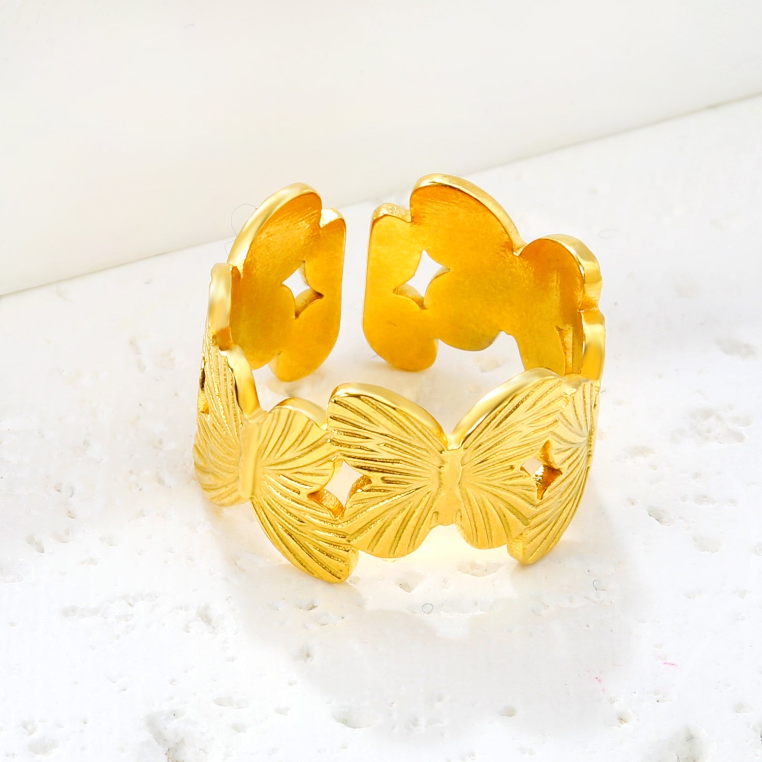 18K Gold - Plated Butterfly - Hollowed - out Ring asonjewelry