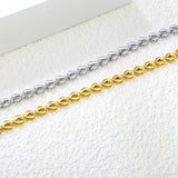 4*3.3mm Small Heart Chain 18+3cm+6mm Round Tail Plaque Bracelet Steel/Golden
