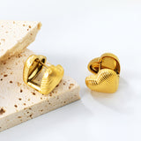15.4*14mm Vertical Heart Earrings Gold Color