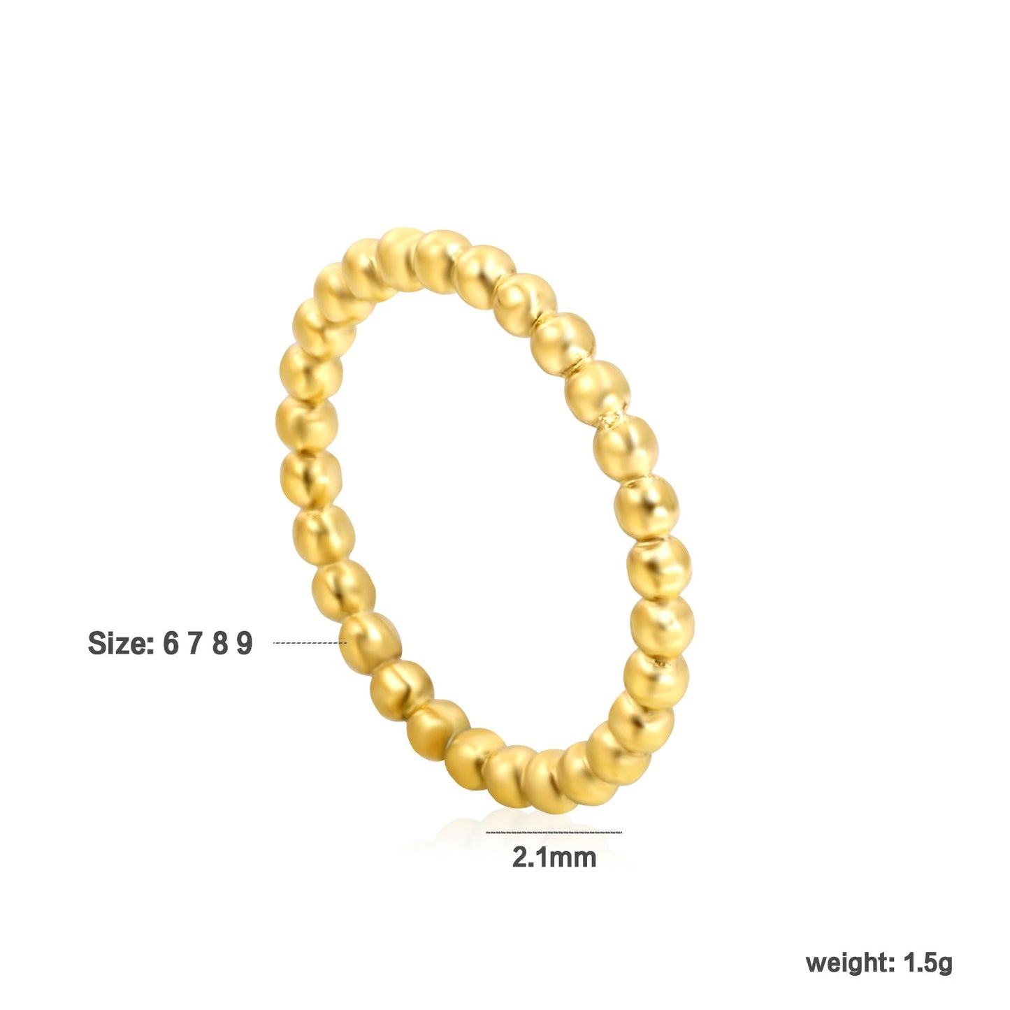 New Stainless Steel Simple Round Bead Bone Ring asonjewelry