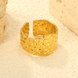 18K Gold - Plated Honeycomb - Textured Ring
