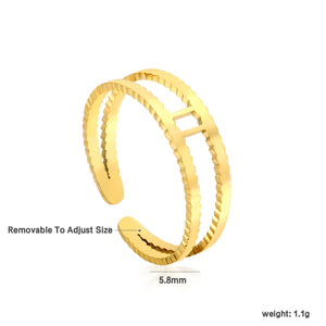 New double-layered, individually designed jagged ring