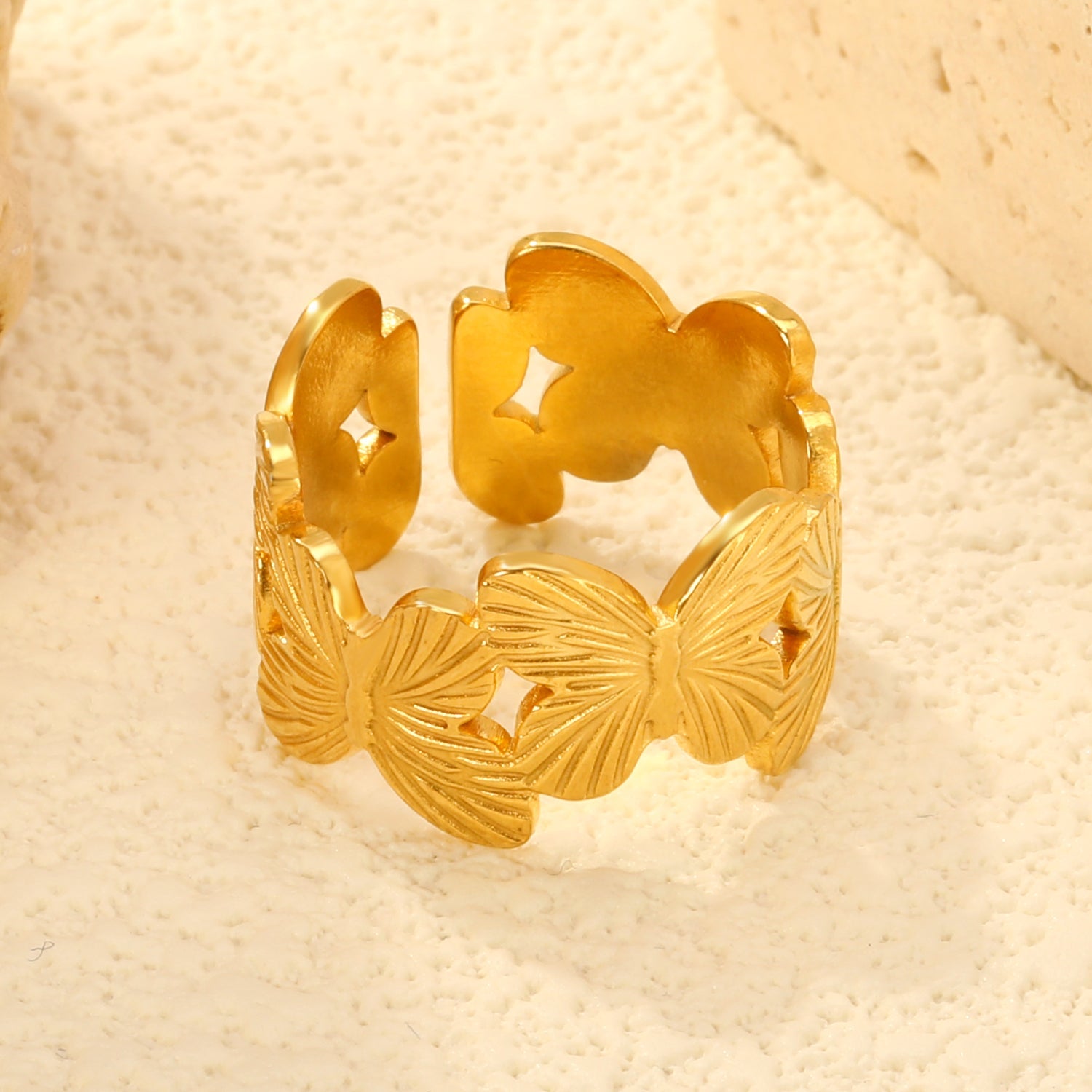 18K Gold - Plated Butterfly - Hollowed - out Ring asonjewelry