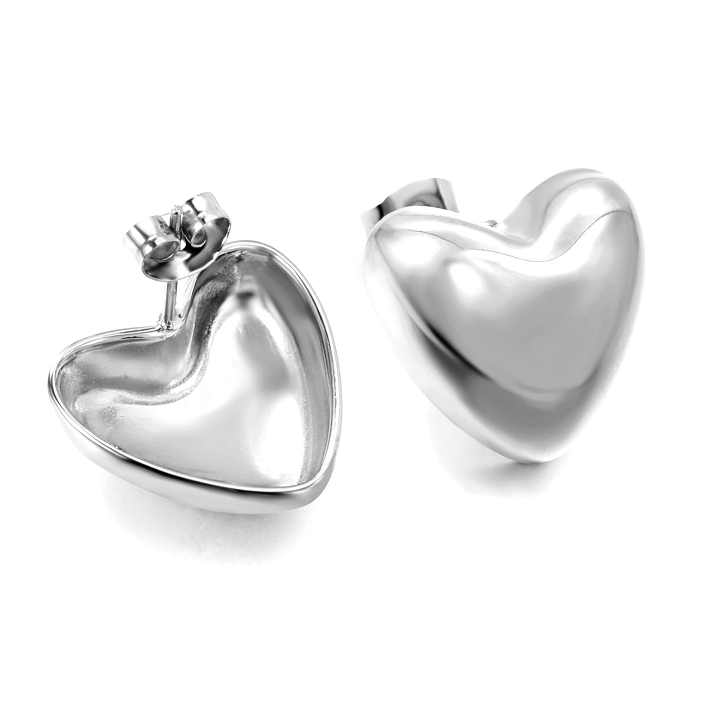 Heart-shaped gold-colored stud earrings 18*16.6mm asonjewelry