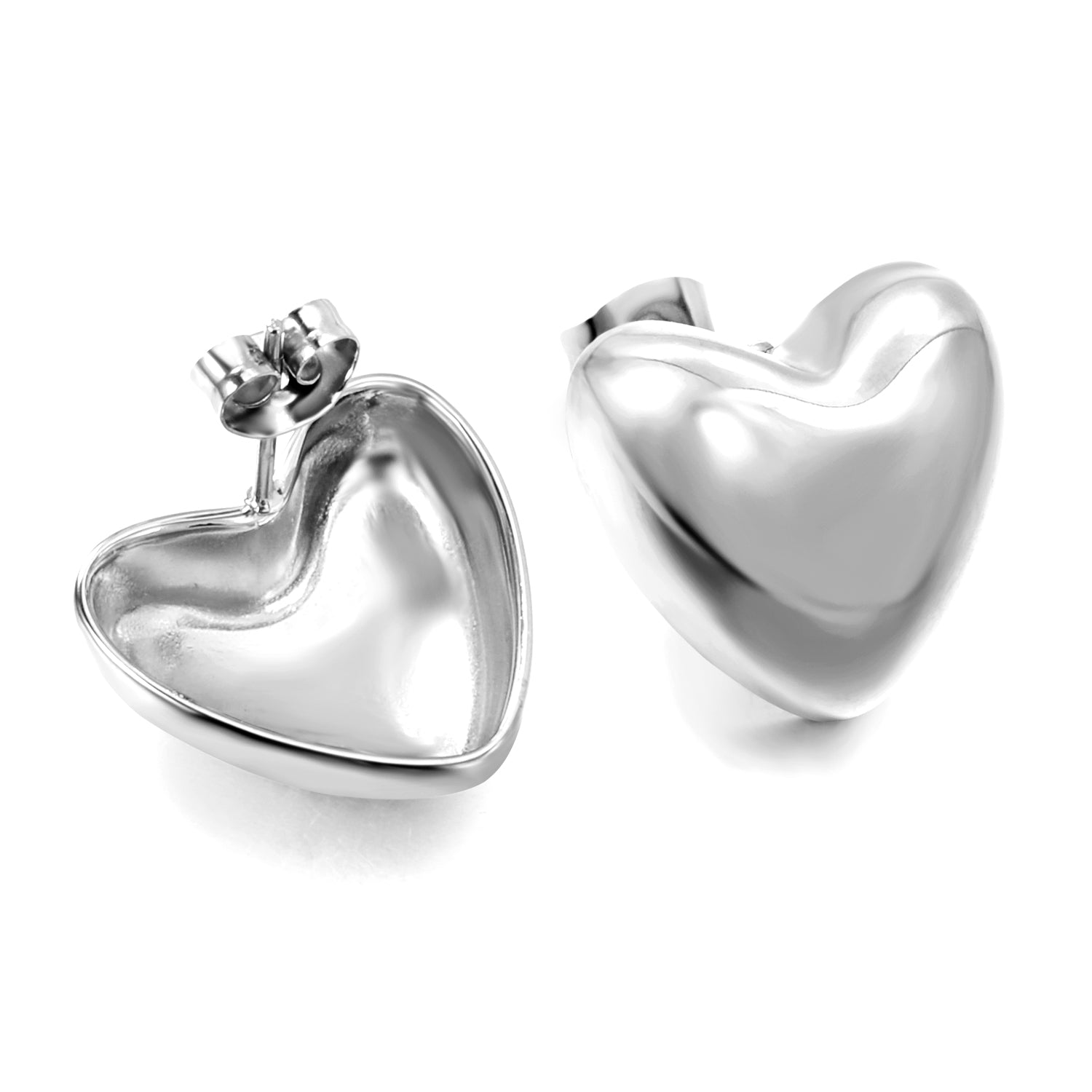 Heart-shaped gold-colored stud earrings 18*16.6mm asonjewelry