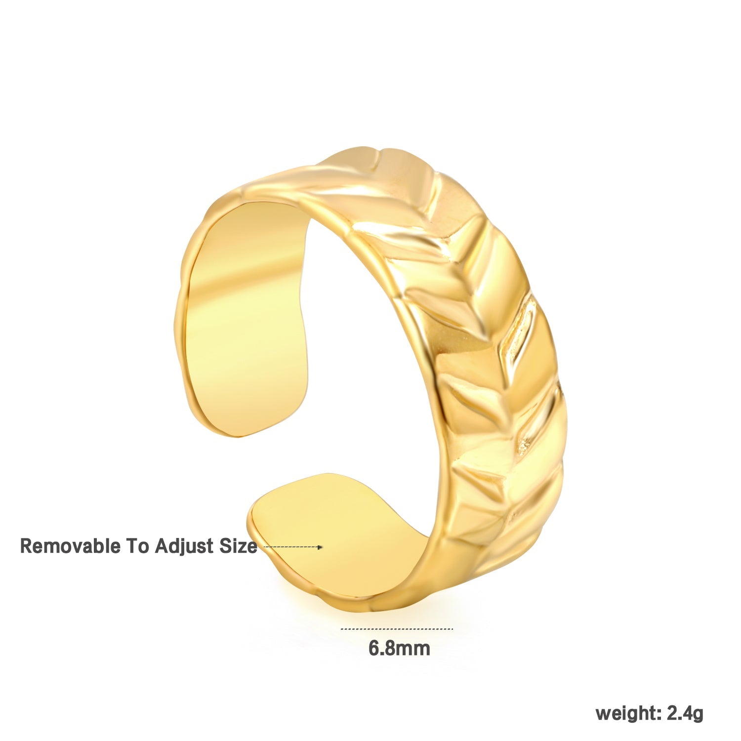New exaggerated surface wheat ear shape ring asonjewelry