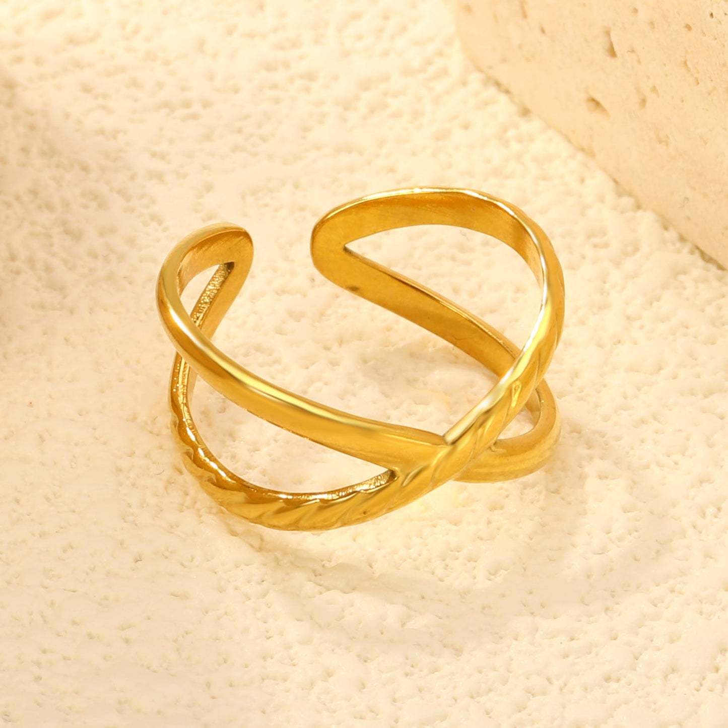 7.9mm High-Profile Golden Open Ring ¨C 7.9mm Elevated Wide Band, Adjustable & Eye-Catching for Statement Style asonjewelry
