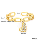 3.1mm high star/eye/heart-shaped/CNC white zircon cross pendant with white diamonds, open ring, gold #7