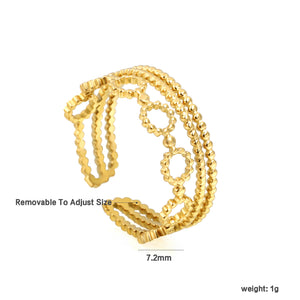 New Style Stainless Steel Wispy Triple Opening Ring